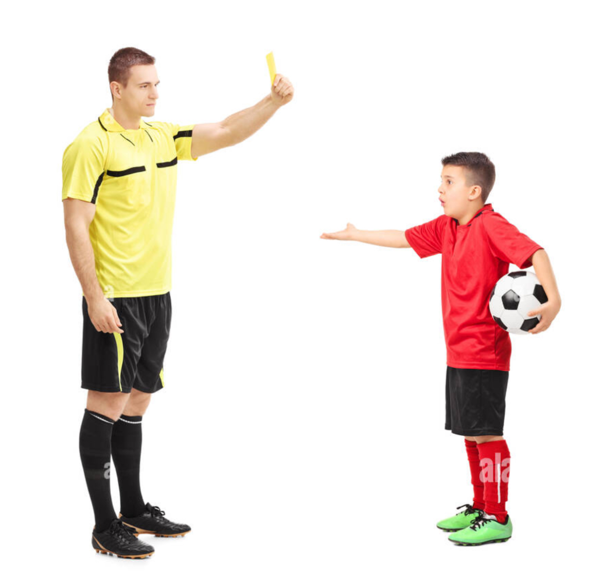 “You’re the one who should get a yellow card, ref! “