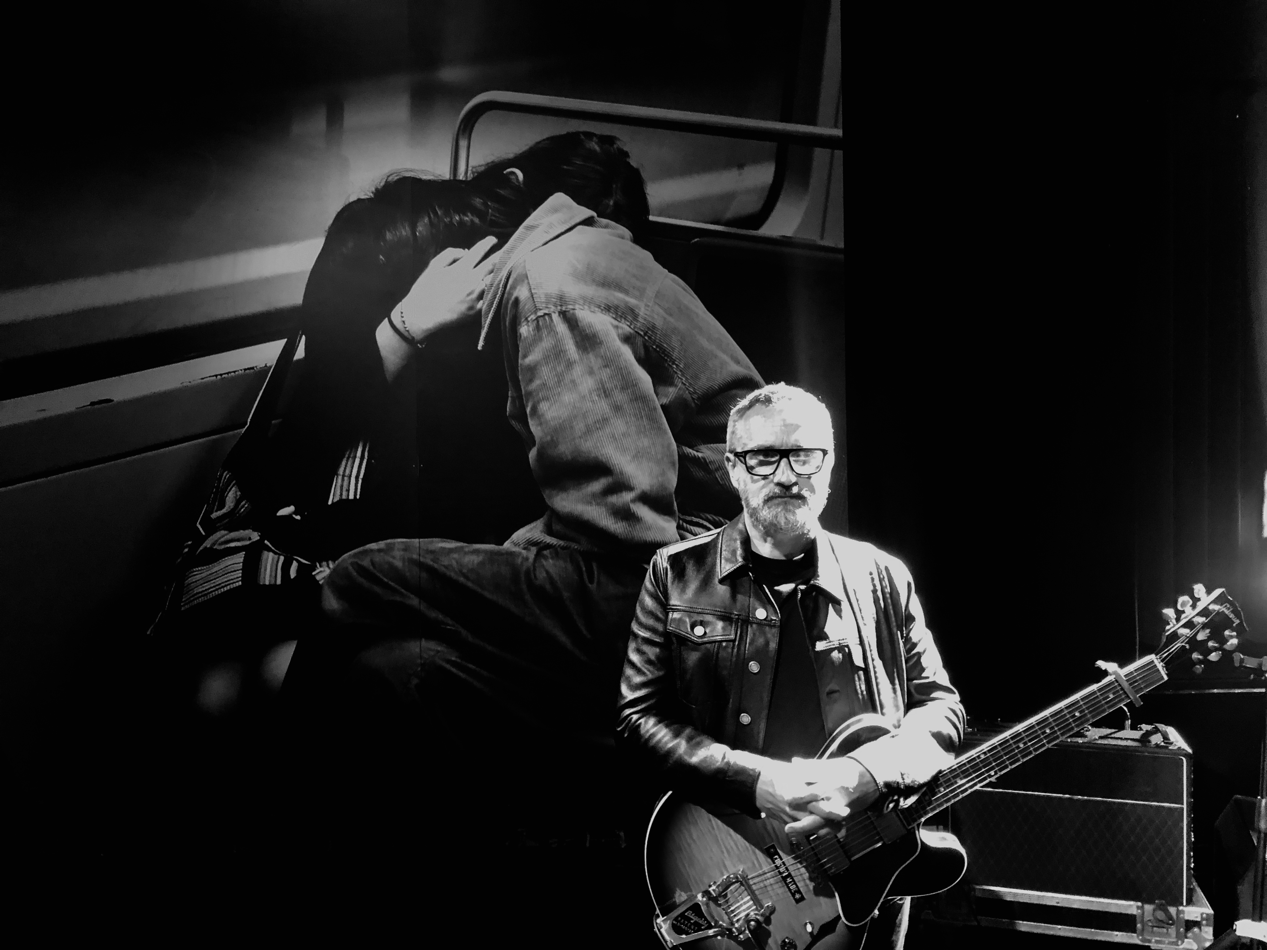 A photo I took of Noel Hogan of The Cranberries at The Late Late Show recently when we played with each other at last! He's a real gent.